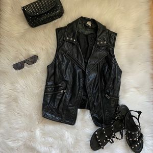 “Leather” Vest with custom spike detail